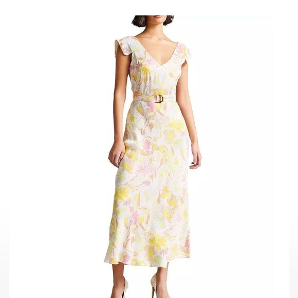 TED BAKER LONDON Necole Floral Belted Maxi Dress NEW size 0 - Picture 1 of 16